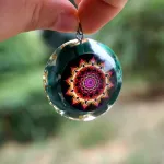 Picture of Mulany MN509 Malachite Flower Of Life Orgone Pendant