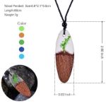 Picture of Mulany MN102 Handmade Wood Resin Leaf Amulet Orgone Pendant
