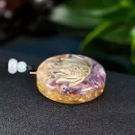 Picture of Mulany MN104 Natural Stone Amethystine Lotus Orgone Pendant