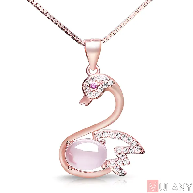 Picture of Mulany NL404 Crystal Zircon Swan Pendant Necklace  