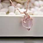 Picture of Mulany NL405 Crystal Zircon Heart Pendant Necklace 