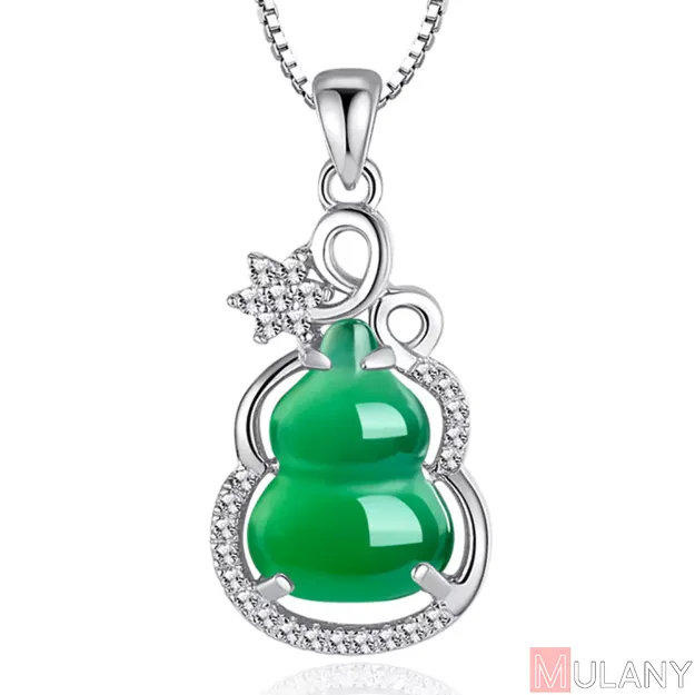 Picture of Mulany NL410 Green Jade Gourd Pendant Necklace
