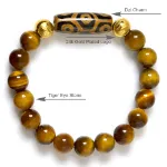 Picture of Mulany MB8032 Tiger Eye Stone With Dzi Charm Healing Bracelet 