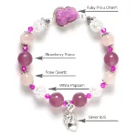 Picture of Mulany MB8049 Strawberry Quartz With Ruby Pixiu Charm Healing Bracelet 