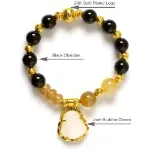 Picture of Mulany MB8053 Obsidian With Jade Buddha Charm Healing Bracelet  