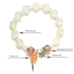 Picture of Mulany MB8037 Moonstone With Silver Charm Healing Bracelet 