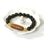 Picture of Mulany MB8029 Obsidian Stone With Dzi Charm Healing Bracelet  