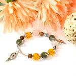 Picture of Mulany MB8064 Rutilated Quartz and Amber Healing Bracelet 