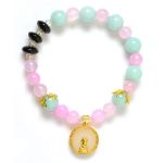 Picture of Mulany MB8068 Rose Quartz With Jade Buddha Charm Healing Bracelet