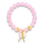 Picture of Mulany MB8003 Rose Quartz With Butterfly Charm Healing Bracelet 