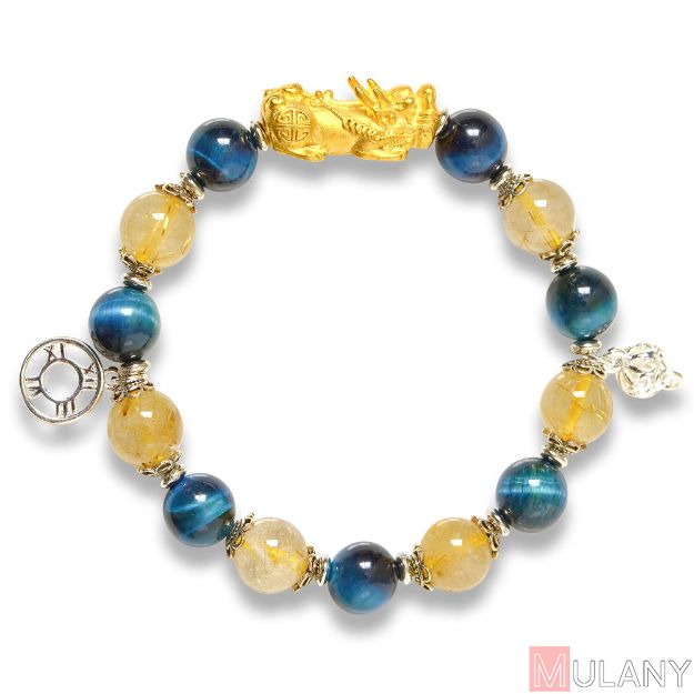 Picture of Mulany MB8024 Rutilated Quartz With Pixiu Charm Healing Bracelet