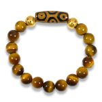 Picture of Mulany MB8028 Tiger Eye Stone With Dzi Charm Healing Bracelet 