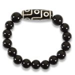 Picture of Mulany MB8030 Obsidian Stone With Dzi Charm Healing Bracelet 