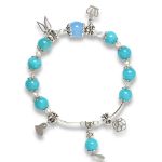Picture of Mulany MB8042 Jade Stone With Silver Charm Healing Bracelet   
