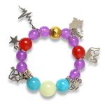 Picture of Mulany MBK8001 Natural Stone With Silver Charm Kid's Healing Bracelet