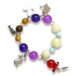 Picture of Mulany MBK8002 Natural Stone With Silver Charm Kids' Healing Bracelet