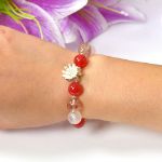 Picture of Mulany MB8002 Red Rutilated Quartz Fox Charm Healing Bracelet  