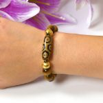 Picture of Mulany MB8032 Tiger Eye Stone With Dzi Charm Healing Bracelet 