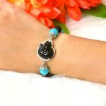 Picture of Mulany MB8045 Obsidian Jade With Fox Charm Healing Bracelet 