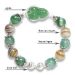 Picture of Mulany MB8073 Natural  Agate With Pixiu Charm Healing Bracelet 