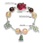 Picture of Mulany MB8080 Red Rutilated Quartz, Cloisonne & Fox Charm Healing Bracelet