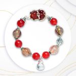 Picture of Mulany MB8081 Red Rutilated Quartz, Agate & Pixiu Charm Healing Bracelet 