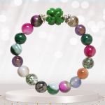 Picture of Mulany MB8087 Multicolor Gemstone With Flower Charm Healing Bracelet