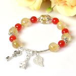 Picture of Mulany MB8090 Golden Rutilated Quartz & Red Agate Healing Bracelet
