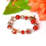 Picture of Mulany MB8008 Red Agate With Money Bag Charm Healing Bracelet 