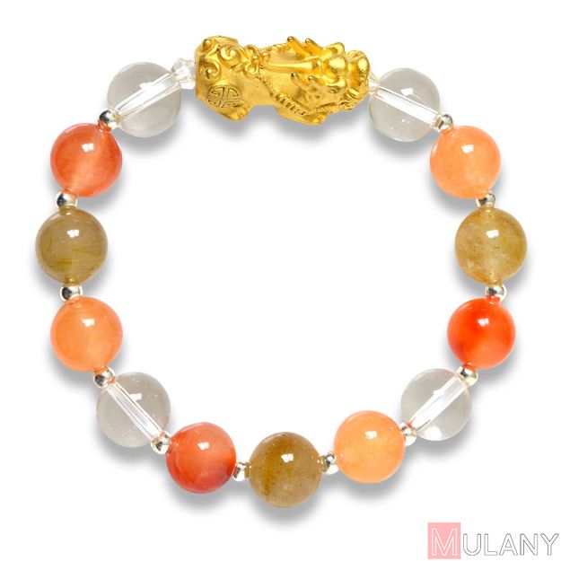 Picture of Mulany MB8020 Multicolor Gemstone With Pixiu Charm Healing Bracelet 