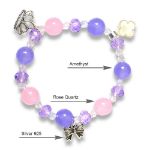 Picture of Mulany MB8060 Amethyst Stone  With Silver Charm Healing Bracelet   