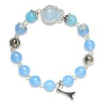 Picture of Mulany MB8005 Aquamarine Stone With Fox Charm Healing Bracelet   